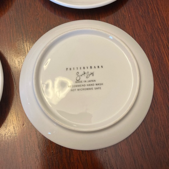 6 Pottery Barn Santa Baby 4” Appetizer Coasters set of 6 - Picture 2 of 3